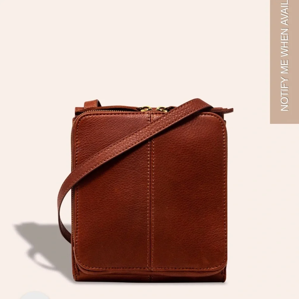 American Leather Crossbody bag “Kansas Brandy Tooled edition” - Picture 5 of 10